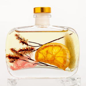 100mL 3,38 oz <span class=keywords><strong>Air</strong></span> <span class=keywords><strong>Fresher</strong></span> Fragancia Botella de vidrio Flat Round Aromatic Oil Essential <span class=keywords><strong>Home</strong></span> Perfume Reed Difusor con caja de regalo - Product Image 2