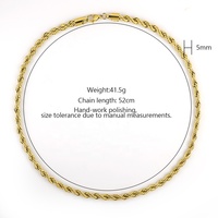 Collier chaîne torsadée en acier inoxydable 316 avec logo personnalisé, plaqué or 18 carats, bijoux en gros, épais, étanche, hypoallergénique