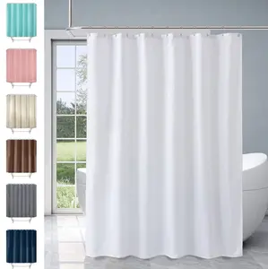 Shower Liner Cloth Waterproof, Soft Shower Curtain Liner Fabric with Weighted Stones, Washable Shower Curtain and Liner