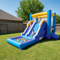 Casa de rebote inflable para niños con tobogán y bola Pit Combo El Castillo de salto más popular Playland