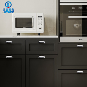 Jiehao Drawer Handles Half Dumpling Shape Brass French Style Durable Cabinet Hardware - Product Image 1