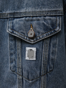 Giacca di jeans Unisex da uomo <span class=keywords><strong>donna</strong></span> con Logo <span class=keywords><strong>blu</strong></span> ricamato e traspirante con bottone <span class=keywords><strong>Cargo</strong></span> ampia vestibilità Oversize pelliccia decorata coppie - Product Image 5