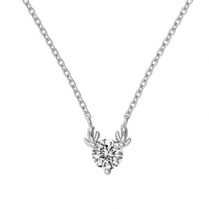 Collares Dylam con Colgante de Reno Navideño, Elegantes y Delicados, Chapados en Oro de 18K sobre Plata S925, con Cadena de Eslabones y Circonitas 5A - Product Image 1