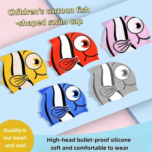 <span class=keywords><strong>Gorro</strong></span> de Natación de Silicona para Niños 369 con Adorable Estampado de Pez Dorado, Impermeable y Sin Presión para un Nado Cómodo - Product Image 2