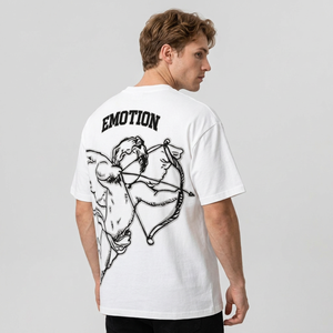 Camiseta de Hombre Oversize Estilo Urbano, Manga Corta, Cuello Redondo, Tejida, con Estampado Gráfico Frontal, Ropa Casual de Verano - Product Image 2