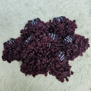 Letsfly - Paquetes de Cabello Afro Rizado 100% Humano, Color Natural # Extensiones de Cabello Humano Rizado Remy 9A Color Piano 99J al por Mayor - Product Image 3