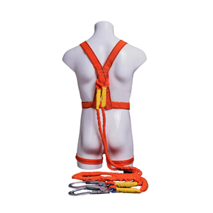 Cinto de Segurança de Corpo Inteiro CE 5 Pontos Laranja de Alta Visibilidade com Fita de Poliéster e Gancho de Mola Duplo para Proteção Contra Quedas na Construção - Product Image 2