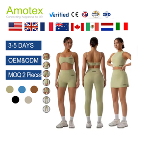 Ensembles <span class=keywords><strong>de</strong></span> <span class=keywords><strong>Sport</strong></span> 7 Pièces pour Femmes, Coupe Ultra-Ajustée Effet Seconde Peau, Dos Échancré, Séchage Rapide, Haut <span class=keywords><strong>de</strong></span> Yoga et Leggings - Product Image 1