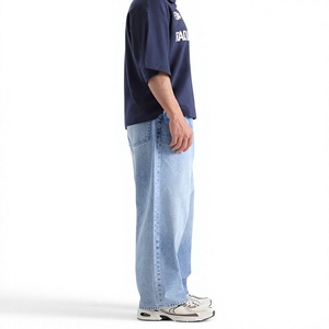 Men's Denim Jeans Casual Straight Fit Mid Waist Midweight Eco-Friendly Windproof Breathable Color Fade Proof Streetwear OEM - Product Image 5