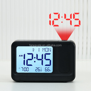 Réveil à projection LCD pour chambres à coucher Horloge numérique avec <span class=keywords><strong>projecteur</strong></span> au plafond Température de luminosité Snooze - Product Image 1