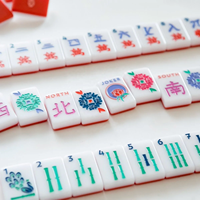 Tuiles de Mahjong américaines The Jewels Ruby House, 160 tuiles en acrylique durable avec cartes Joker et Dragon du Vent pour le plaisir des soirées