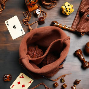 리얼 가죽 DND 주사위 파우치 스웨이드 가죽 RPG 게임 발렛 백 소가죽 주사위 주최자 - Product Image 3