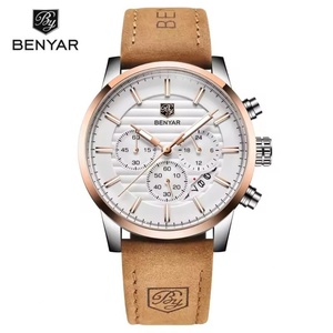 Montre à quartz pour homme BENYAR 5104, marque haut de gamme, style décontracté, bracelet en cuir - Product Image 1