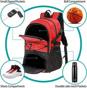 Mochila de Baloncesto con Compartimento para Balón, Muestra Gratis, Bolsa de Baloncesto Grande con Compartimento para Zapatos, Bolsa para Equipo Deportivo - Product Image 2