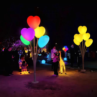 Lumières de piquet de paysage LED couleur RVB à distance éclairage de décoration en forme de coeur en plastique étanche extérieur avec câble DC12V/24V