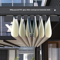 Vente en gros d'auvent de patio rétractable pliant en alliage d'aluminium électrique moderne pour villa, cour, hôtel, télécommande