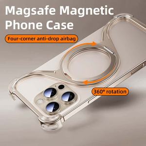 מארז מתכת אלומיניום ללא מסגרת מותרות עבור iPhone 14 אביזרי טלפון לגברים-כיסוי ומארז עם לוגו של מחזיק oem/odm - Product Image 2