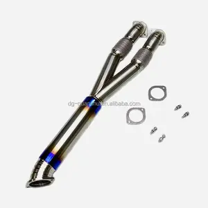 Collecteur d'échappement avec silencieux pour Nissan GTR R35 en acier inoxydable et titane soudé TIG, épaisseur 1,5 mm - Product Image 1