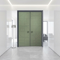Porte d'entrée double à plusieurs couches en aluminium moulé avec cadre anti-corrosion pour maison en bord de mer