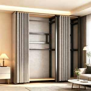 Porte-manteau autoportant moderne en acier personnalisable avec design stable et rideau anti-poussière pour la maison, le bureau et le salon - Product Image 1