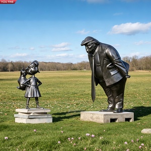 YOUFINE Scultura da Giardino a Grandezza Naturale di Figure Umane Famose, Statua in Bronzo del <span class=keywords><strong>Presidente</strong></span> e della Ragazza Indomabile - Product Image 1