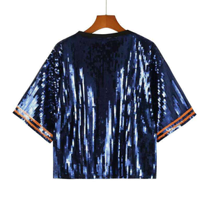 Camiseta Brillante de Última Moda en Azul, Diseño Nuevo, Ropa Urbana, Logotipo Impreso Personalizado, Precio al por Mayor, Camisetas Unisex - Product Image 2