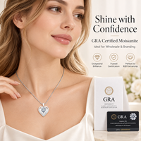 Collier en Argent Sterling 925 avec Moissanite taille cœur 9 mm, Pendentif Cœur Halo Demi-Pavé, Chaîne Maille Forçat, pour Femme, Mariage, Vente en Gros