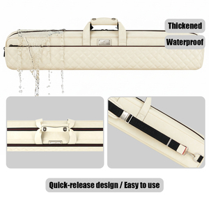 Hộp đựng gậy bi-a da microfiber cao cấp VIBRANT Coco Handle, chất lượng cao, 3 ngăn đựng gậy, 4 ngăn đựng phụ kiện, chống thấm nước, màu đen, 81cm - Product Image 5