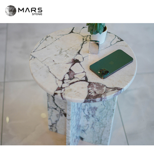 Muebles modernos de piedra natural para la sala de estar, mármol tormenta, Turquía, Calacatta, mesa auxiliar, decoración del hogar, blanco - Product Image 4