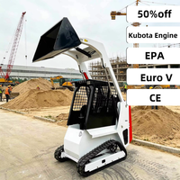 Mini-chargeuse compacte sur chenilles avec accessoires, livraison gratuite, certifiée CE EPA, machine de construction agricole