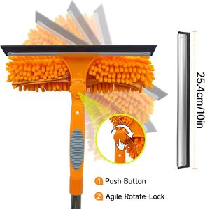 Nettoyeur de <span class=keywords><strong>vitres</strong></span> <span class=keywords><strong>à</strong></span> raclette 67 "Kit d'outils de nettoyage de <span class=keywords><strong>vitres</strong></span> rotatifs 2 en 1 avec rallonge - Product Image 2