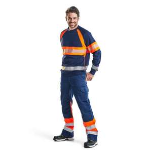 BLAKLADER - 335911588953XS Pull haute visibilité Bleu marine/Orange-EAN 7330509553855 HI-VIS WORKWEAR - Product Image 3