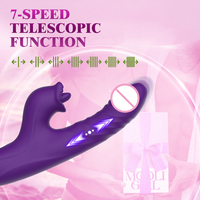 Kaninchenvibrator mit Teleskopvibration und Heizfunktion für weibliches Vergnügen