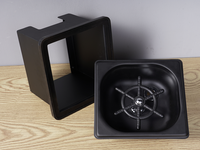 Rince-verre et plateau d'égouttement carrés en acier inoxydable argenté, mini, écologiques et réutilisables, accessoires de bar pour la maison et la restauration