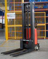 Nouvelle chariot élévateur semi-électrique Jialift certifiée CE, avec jambes réglables personnalisables, largeur de fourche large/étroite en option, structure en C haute résistance 1
