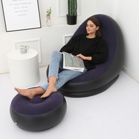 Canapé gonflable d'extérieur, canapé d'air de camping, fauteuil inclinable portable gonflable avec repose-pieds, mobilier de camping léger