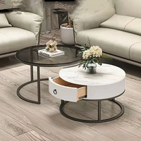 Ensemble de table basse en verre et dalle rocheuse de style nordique 2025, luxe léger, moderne, simple, meubles de maison pour petit appartement, salon
