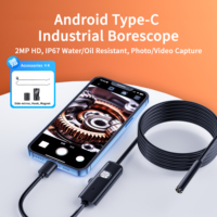 Endoscope industriel USB HD filaire compatible Android avec éclairage LED pour téléphone portable, caméra de pipeline pour turbine