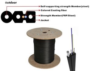 Cable de Fibra Óptica FTTH de 2 Núcleos para Interiores/Exteriores, G657A 1550nm, Cables de Comunicación de Fibra Óptica, FRP, KFRP, Alambre de Acero - Product Image 3