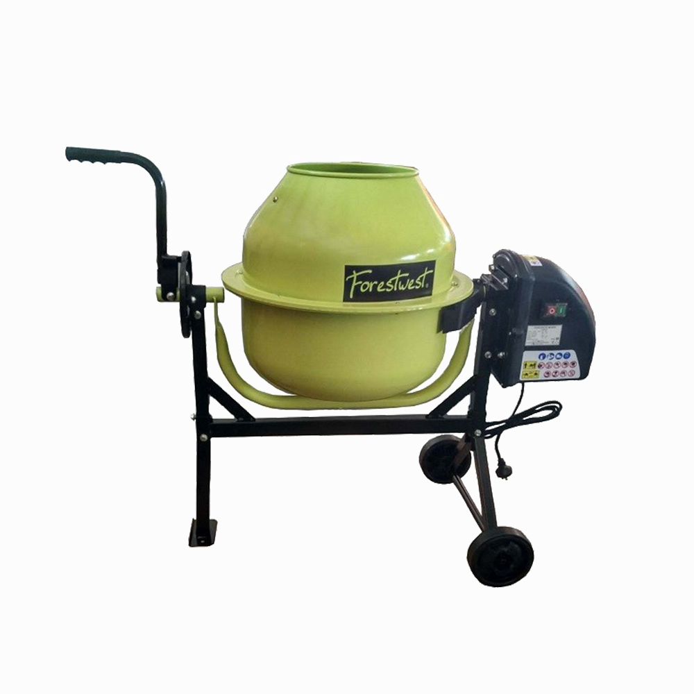 70L Portable Cement Mixer Mini Concrete Mixer Machine 220W Electric Motor Side Tip Drum Mixer with Wheels