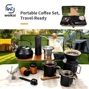 Kit de préparation de café complet 11 pièces style arabe pour camping en extérieur 2026 – Boîte cadeau étanche en fer blanc - Product Image 1