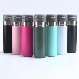 Tùy chỉnh BPA chai nước bằng thép không gỉ với nắp lật hàng đầu sơn tĩnh điện thuận tiện mang theo xử lý cho các tour du lịch ngoài trời cắm trại - Product Image 1