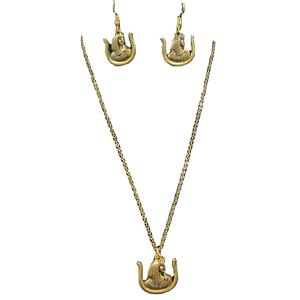Figlie di Isis Sister oro Vintage placcato pendente semplice orecchino collana DOI antico ordine egiziano arabe gioielli nobili - Product Image 1