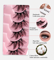 10 paires de faux cils œil de chat, cils en bande effet wispy, pour un look évasé de l'angle extérieur, plateau rose, vente en gros, marque privée