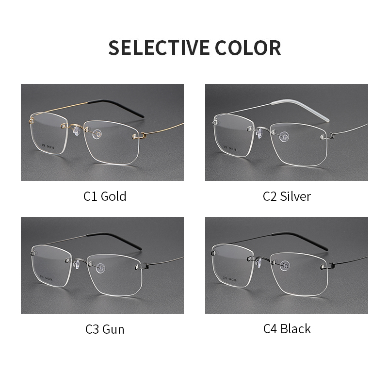 pure titanium rimless frames