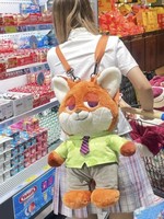 Sac à dos en peluche 3D renard et lapin de haute qualité, durable, avec réduction de la charge, doublure en microfibre et cuir synthétique, fermeture éclair multicouche