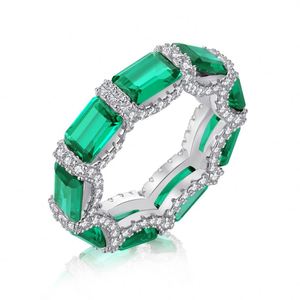 Dylam Luxurious Fine Jewelry Trendy Women S925 <b>Silver</b> Diamond Halo <b>Eternity</b> Band 5A Zirconia Wedding Bridal Promise <b>Ring</b> - Product Image 1
