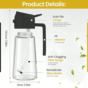 2 in 1 Oil Dispenser and Oil Sprayer, 470ml Dispenser <b>Bottle</b> Spray and Pour, Glass Olive Oil Sprayer for Cooking - Product Image 2