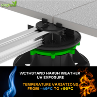 Support de base de carreaux de piédestal en plastique réglable moderne pour les pieds de quille de terrasse en WPC pour l'extérieur, les hôtels et les parcs.
