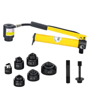 DOOROOM Hydraulic Hole Digger SYK-8 Hydraulic Hole Punch Tools 16-51mm Hole Manual Hydraulic Knockout Tool with 8A or 8B Mould